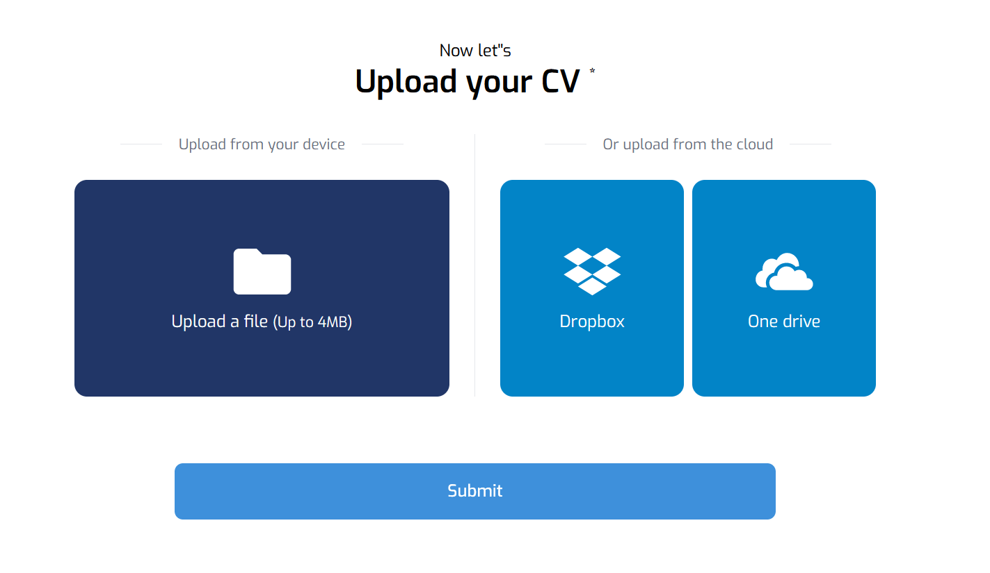 Upload Your CV