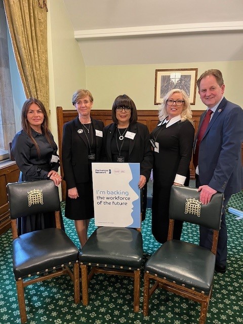 L-R Nic Barr Director of Pertemps Scotland, Tracy Evans Pertemps Group HR and Quality Director, Carmen Watson Chair of Pertemps Network Group, Sarah Thompson Head of Communications at the Luceco Group and Calum Nisbit CEO of the Kaleidoscope Plus Group