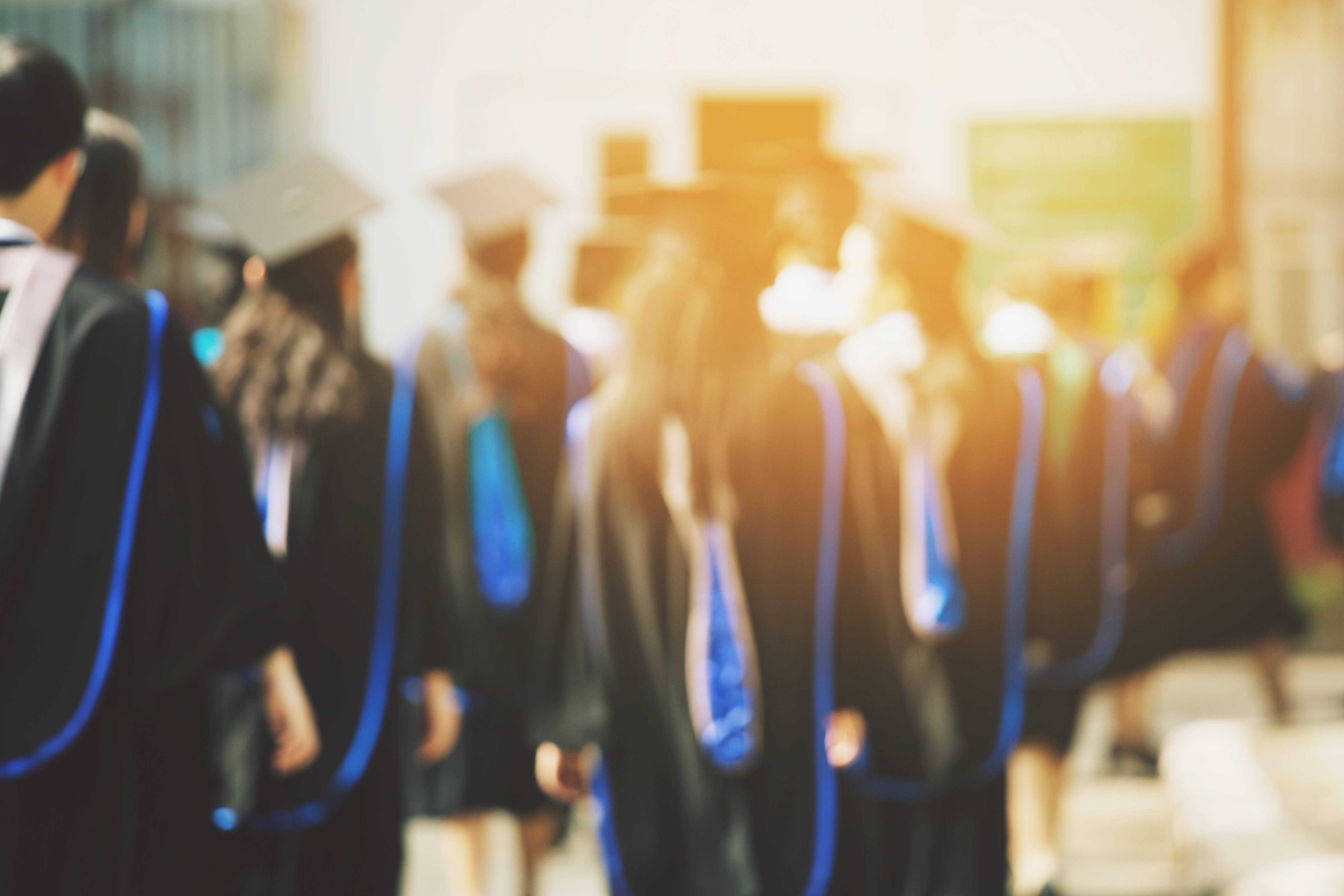 Blurred image of graduates 